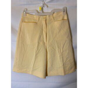 HALEY RESERVE WOMENS SIZE 8 LONG LENGTH SHORTS DRESSY PALE YELLOW